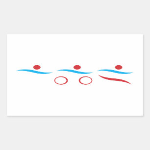Triathlon moderne coole Logoaufkleber Rechteckiger Aufkleber