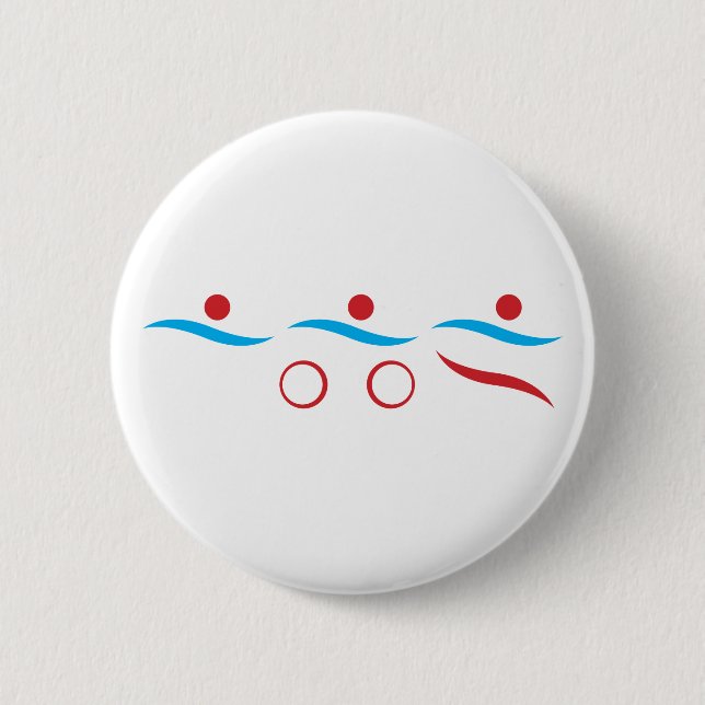 Triathlon modernes cooles Logo Button (Vorderseite)