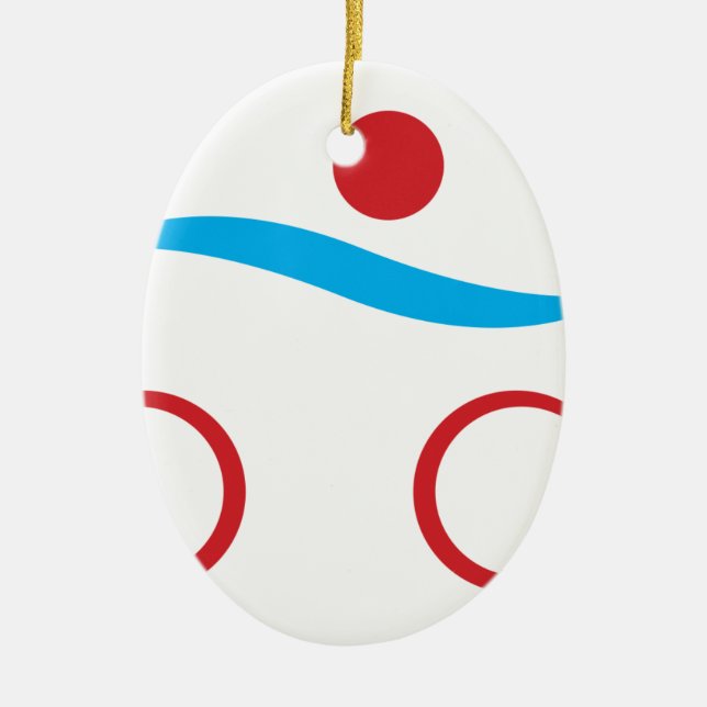 Triathlon modernes cooles Logo Keramikornament (Vorne)