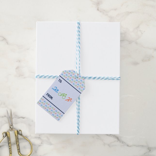 Triathlon-Mustersport zum Thema Geschenkanhänger (Mit Garn)