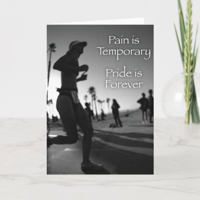 Triathlon - Pain is Temporary Karte (Vorderseite)