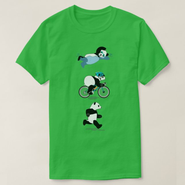 Triathlon Panda Blue Classic TShirt (Design vorne)