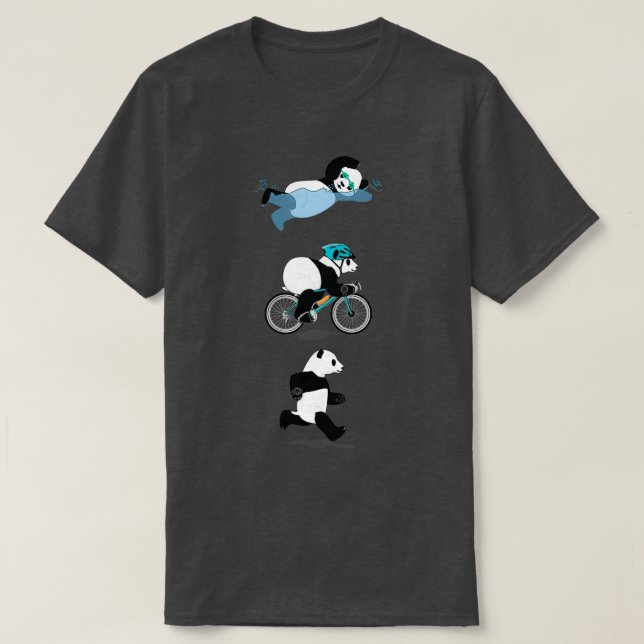 Triathlon Panda Orange T-Shirt (Design vorne)