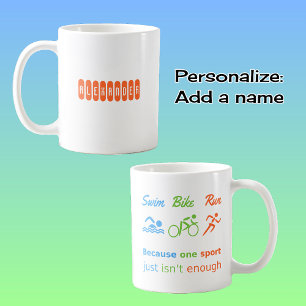 Triathlon Rad Run Zitat personalisierte Sportarten Tasse