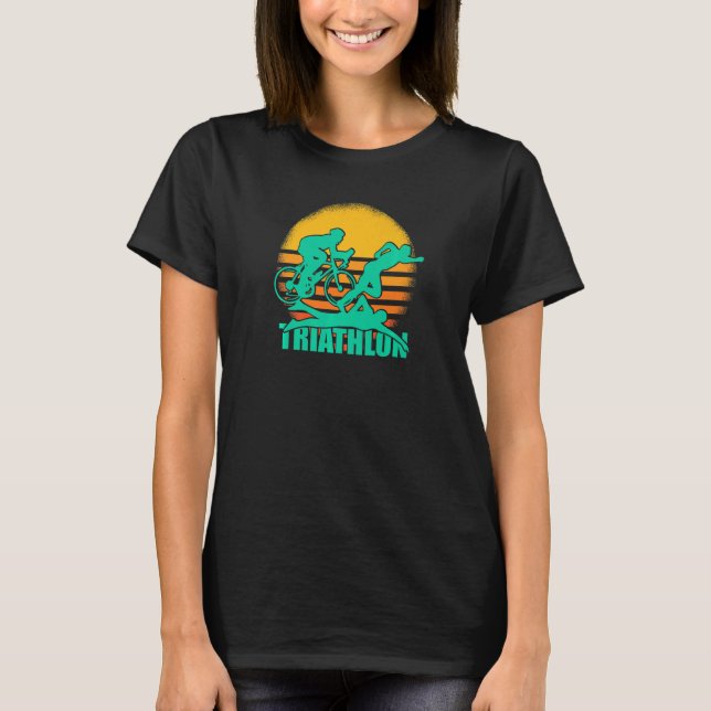 Triathlon Retro Fahrrad T-Shirt (Vorderseite)