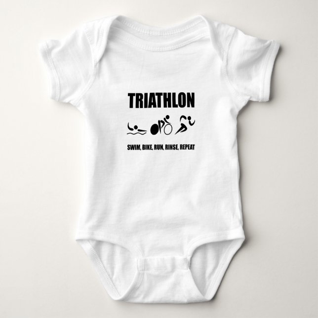 Triathlon Rinse Wiederholung Baby Strampler (Vorderseite)