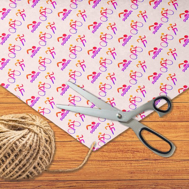 Triathlon-Rosa-Mustersport Seidenpapier (Von Creator hochgeladen)