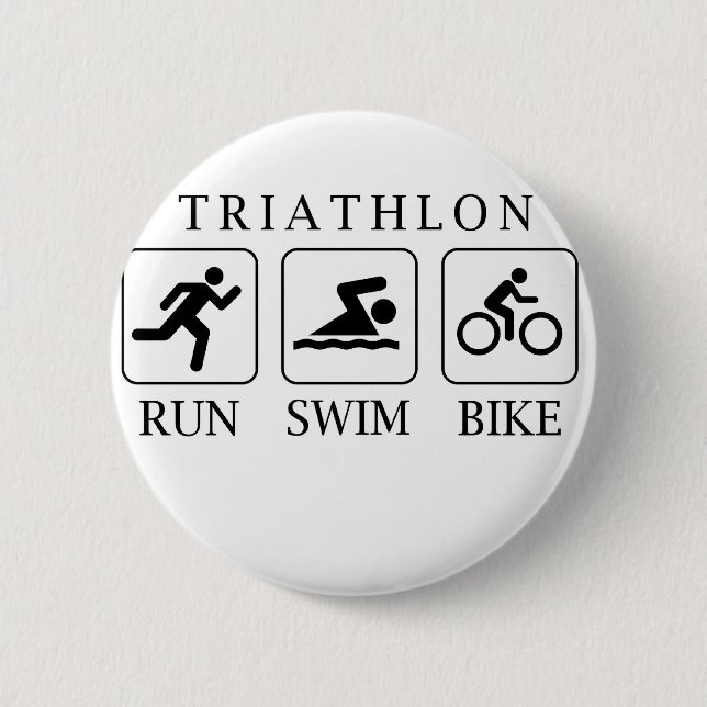 Triathlon-Run, Schwimmen und Fahrrad Button (Vorderseite)