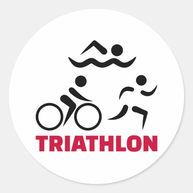 Triathlon Runder Aufkleber (Vorderseite)