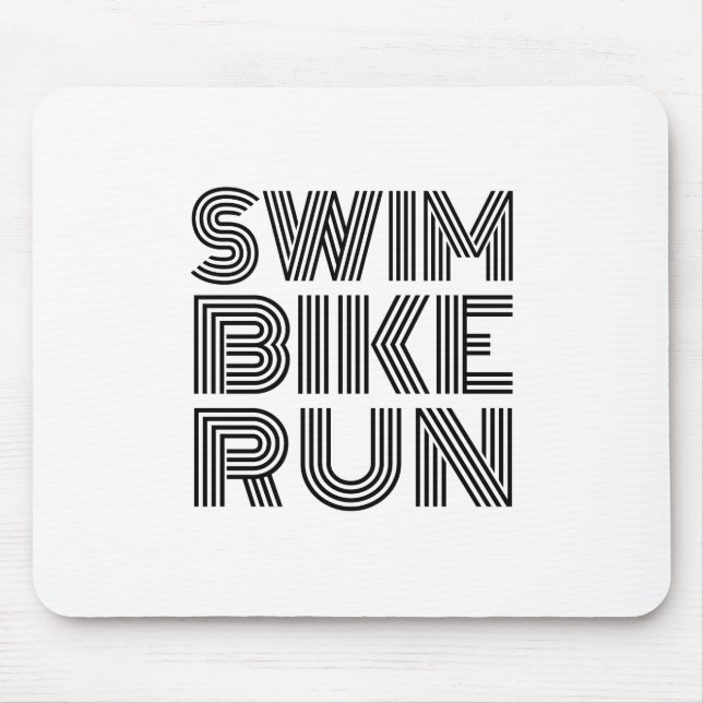 Triathlon Schwarz Design Mousepad (Vorne)