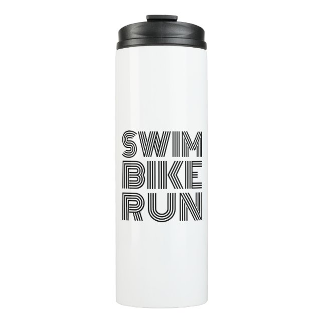 Triathlon Schwarz Design Thermosbecher (Vorderseite)