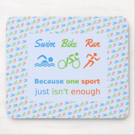 Triathlon schwimmen bike run piktogramm quote mousepad
