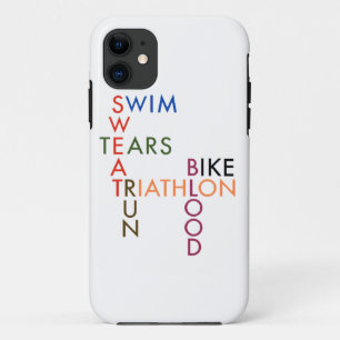 Triathlon Schwimmen Radfahren Laufen Blut Schweiß  iPhone 11 Hülle