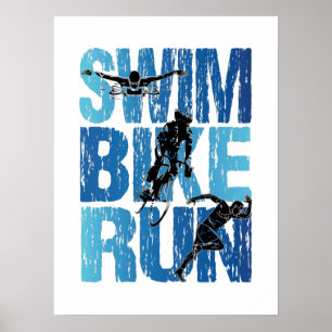 Triathlon - Schwimmen Radfahren Laufen Poster