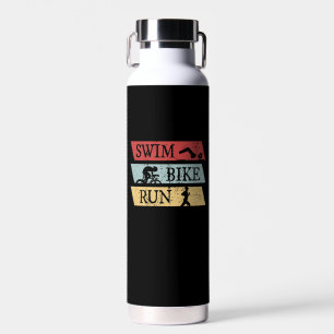 Triathlon - Schwimmen Radfahren Laufen Trinkflasche