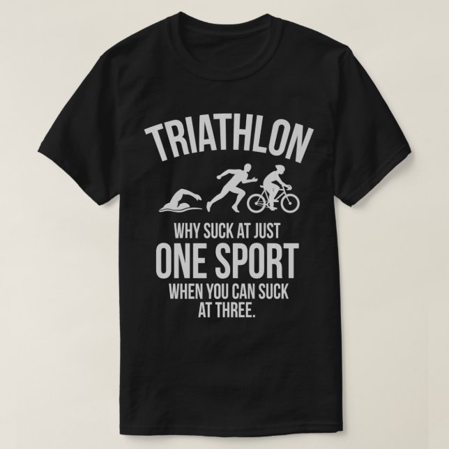 Triathlon Sind zum Kotzen bei drei Sportplätzen T-Shirt (Design vorne)