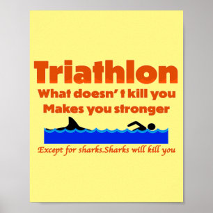 Triathlon Spaß Print Poster