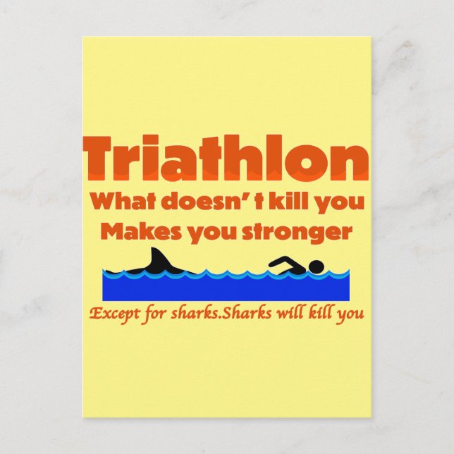 Triathlon Spaß Print Postkarte (Vorderseite)