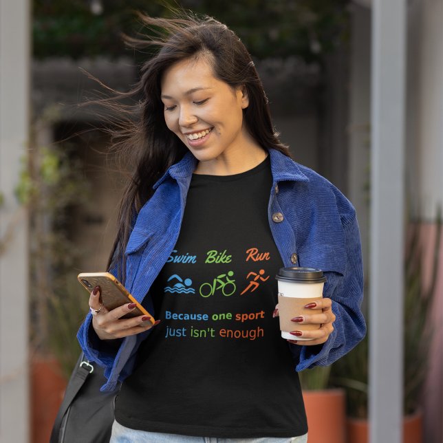 Triathlon Sport Zitat Rad laufen T-Shirt (Von Creator hochgeladen)