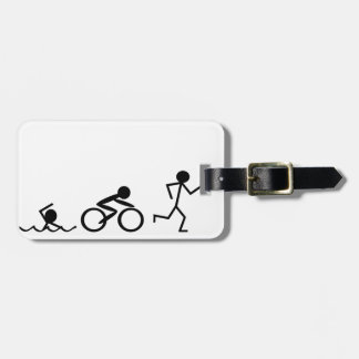 Triathlon-Strichmännchen Gepäckanhänger
