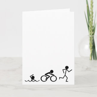 Triathlon-Strichmännchen Karte