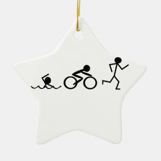 Triathlon-Strichmännchen Keramik Ornament