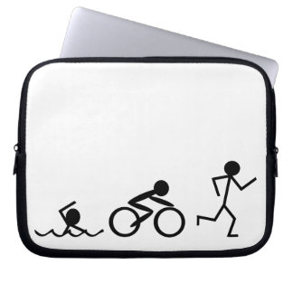 Triathlon-Strichmännchen Laptopschutzhülle