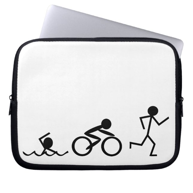 Triathlon-Strichmännchen Laptopschutzhülle (Vorderseite)