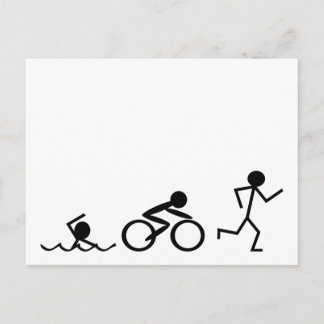 Triathlon Strichmännchen Postkarte