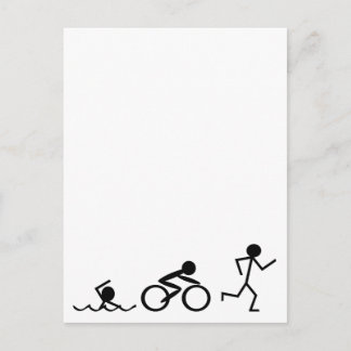 Triathlon Strichmännchen Postkarte