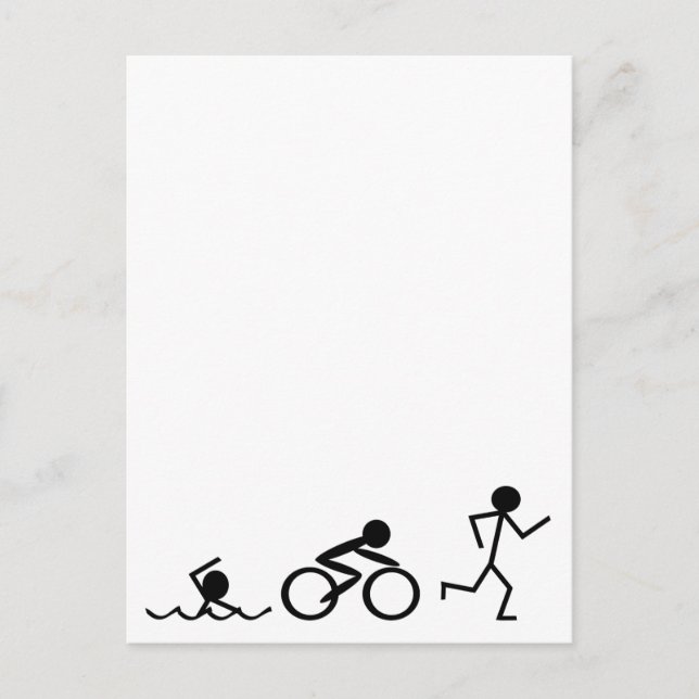 Triathlon Strichmännchen Postkarte (Vorderseite)