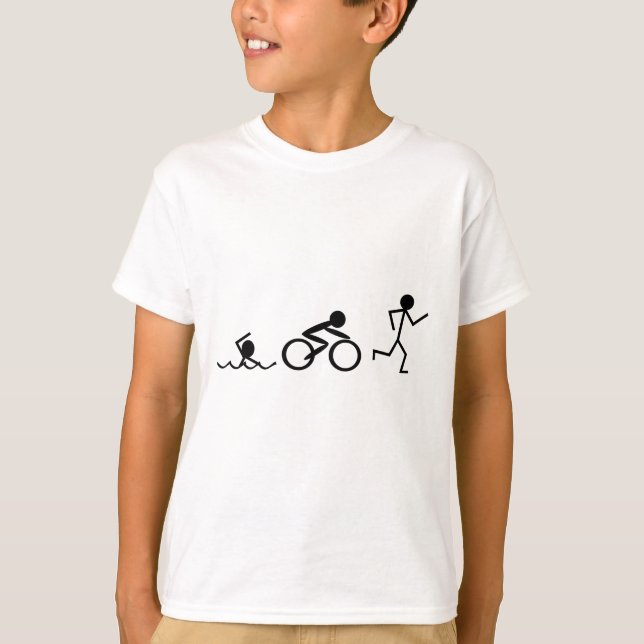 Triathlon-Strichmännchen T-Shirt (Vorderseite)