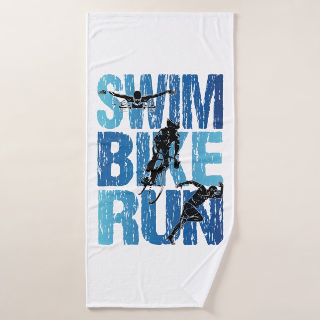 Triathlon - Swim Bike Run Badehandtuch (Badehandtuch)