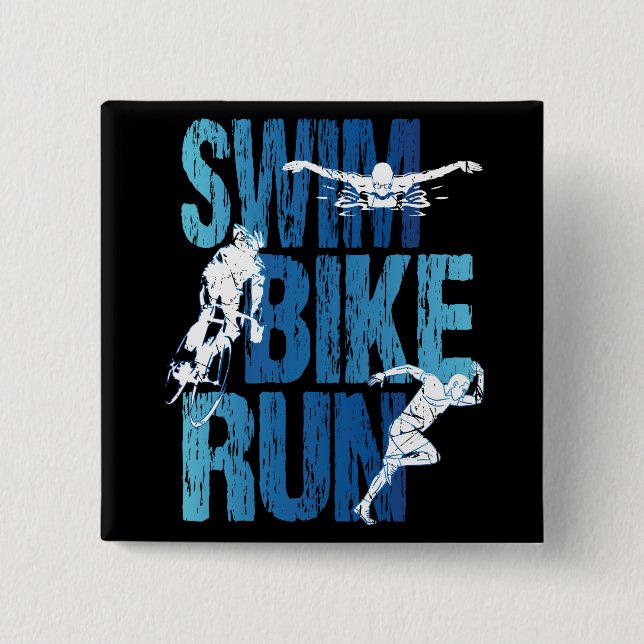 Triathlon - Swim Bike Run Button (Vorderseite)