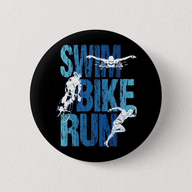 Triathlon - Swim Bike Run Button (Vorderseite)