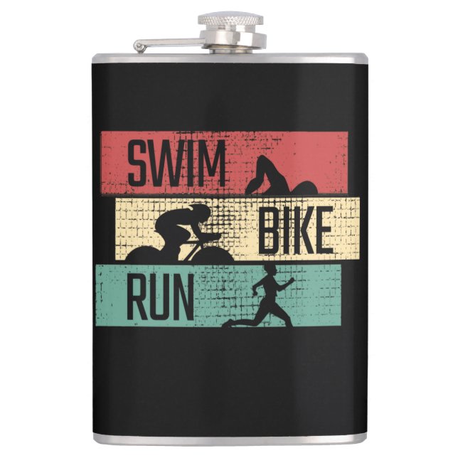 Triathlon - Swim Bike Run Flachmann (Vorderseite)