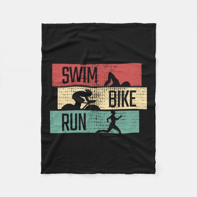 Triathlon - Swim Bike Run Fleecedecke (Vorderseite)