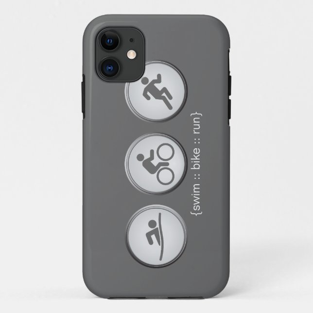 Triathlon Swim-Bike-Run iPhone 5 Fall (grau) Case-Mate iPhone Hülle (Rückseite)