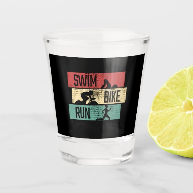 Triathlon - Swim Bike Run Schnapsglas (Vorderseite)