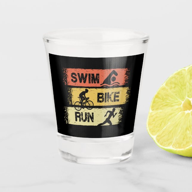 Triathlon - Swim Bike Run Schnapsglas (Vorderseite)