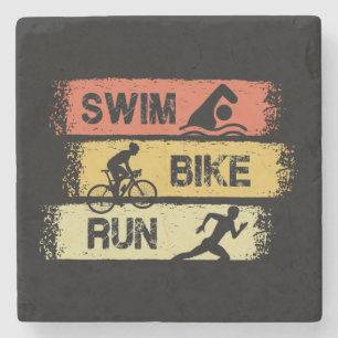 Triathlon - Swim Bike Run Steinuntersetzer