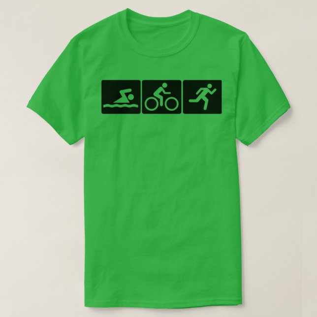 Triathlon Swim Bike Run Sticker T-Shirt (Design vorne)