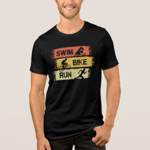 Triathlon - Swim Bike Run Tri-Blend Shirt
