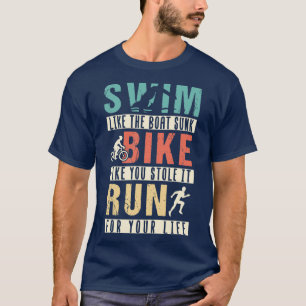 Triathlon Swim Race Race Rennen Sprint Geschenk T-Shirt