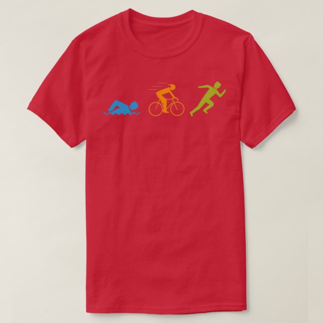 Triathlon Swiming Biking Running T-Shirt (Design vorne)