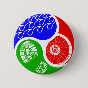 Triathlon TRI Yin Yang Button
