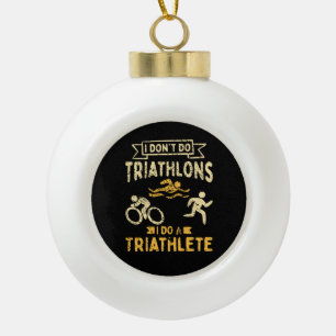 Triathlon Triathlete Keramik Kugel-Ornament