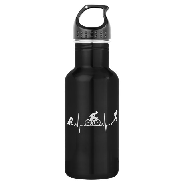Triathlon - Triathlon Heartbeat Edelstahlflasche (Vorderseite)
