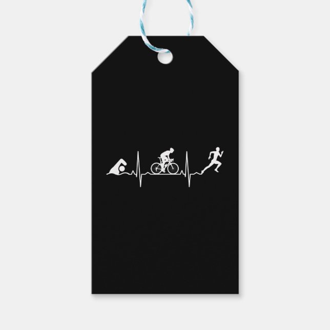 Triathlon - Triathlon Heartbeat Geschenkanhänger (Vorderseite)