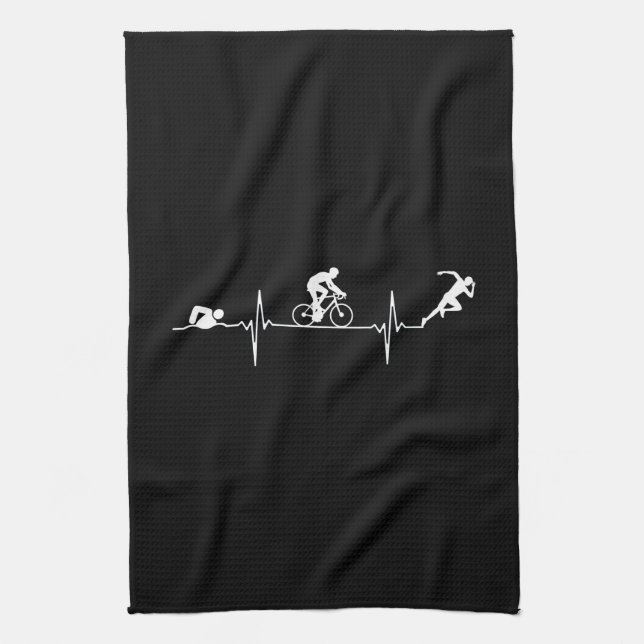Triathlon - Triathlon Heartbeat Geschirrtuch (Vertikal)